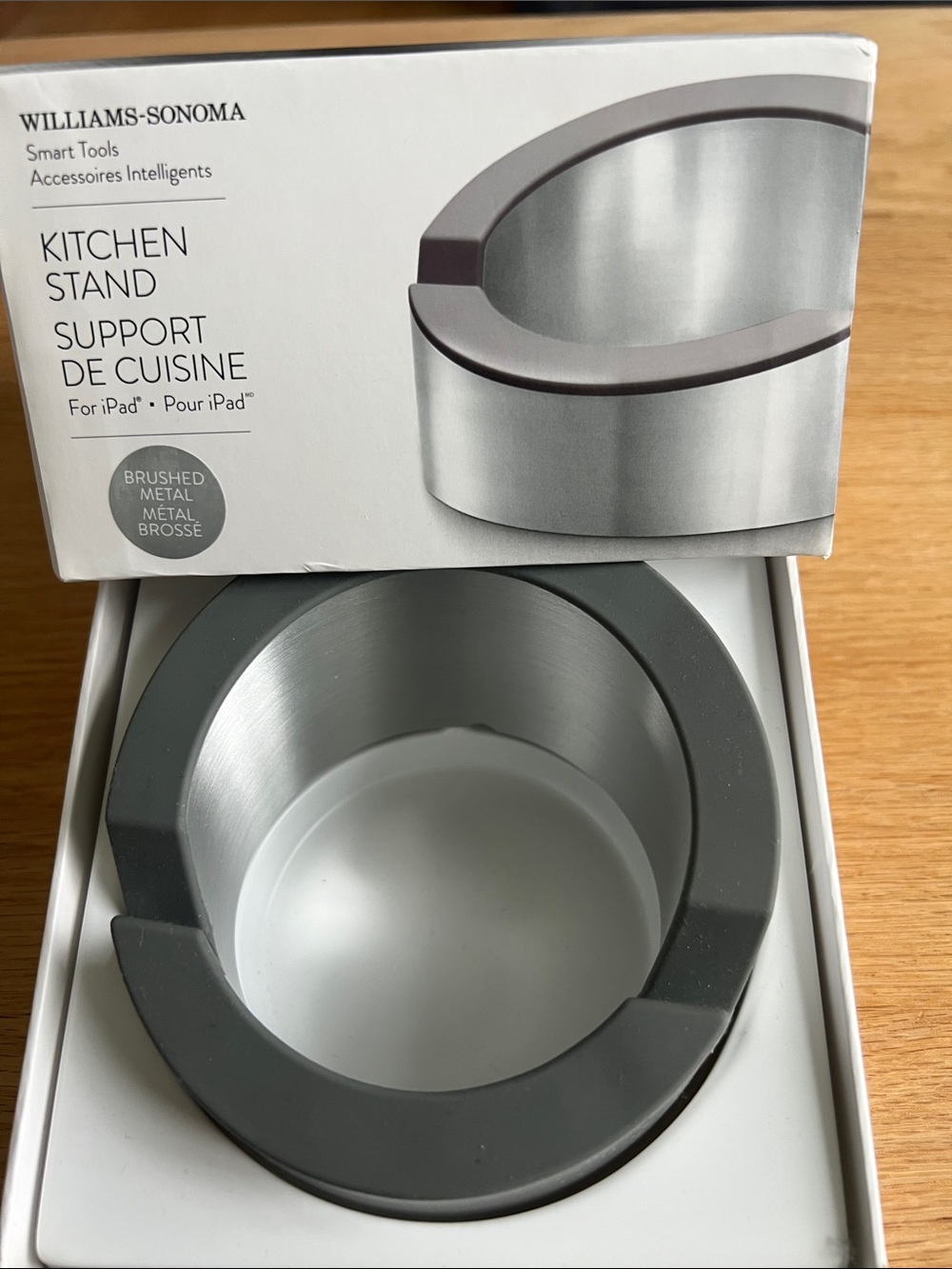Williams Sonoma Gray Brushed Metal Kitchen Tablet Stand